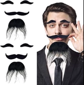 Siyah Renk Kendinden Yapışkanlı Takma Sakal Bıyık Kaş Seti thumbnail 1