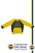 Fenerbahçe Orijinal Fb Logo Sarı-Lacivert Bebek Sweat Eşofman Alt Set Ahşap Kutulu - 7