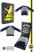 Fenerbahçe Orijinal Fb Logo Sarı-Lacivert Bebek Sweat Hediyelik Ahşap Kutulu - 1