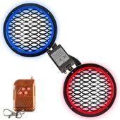Çakar Ledli 16cm Hoparlör Kapak Mavi Kırmızı 2 Adet EGB eg-5656 - 1