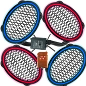 Çakar Ledli Oval Hoparlör Kapak Mavi Kırmızı EGB eg-1133 - 1