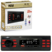 MEGA VM-104 Oto Teyp 4X50 Watt Bluetooth 2xUsb Sd Fm Aux 7 Renk - 1