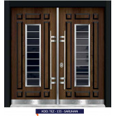 TEZ-0155 Beyaz Renk Statik Kasalı Kabartmalı Model Apartman Giriş Kapısı, Dış Mekan Kapısı - 1