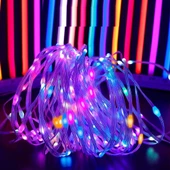 YILBAŞI AĞACI IŞIĞI NOEL IŞIĞI RENKLİ LED IŞIK IP65 10 METRE USB KUM. + CEP KONTROL DIŞ MEKAN IŞIĞI thumbnail 3