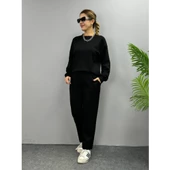 Lucky Life Kadın Uzun Kollu Bisiklet Yaka Viskon Iki Iplik Bluz Ve Pantolon Ikili Takım - 2