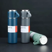 Paslanmaz Çelik Bardaklı Termos Seti 500 ML - 1