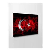 Kanvas Tablo Türk Bayrağı (Kırmızı Beyaz) Led Işıklı - 1