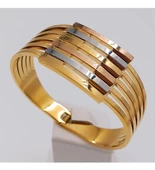 Jade'm Gold Paslanmaz Çelik Altin Kaplama kelepçe - 1