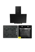 Silverline 3'lü Siyah Cam Ankastre Set 3481 Flam 60 Siyah+cs5335b02+bo6504b01 - 1