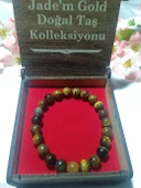 Jade'm Gold Kaplangözü Doğaltal Bileklik - 3