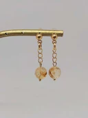 Doğaltaş Gold Çelik Küpe - Sitrin Taşı Capella Serisi (55650) thumbnail 2