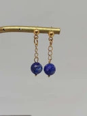 Doğaltaş Gold Çelik Küpe - Lapis Taşı Capella Serisi (55652) thumbnail 2