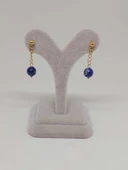 Doğaltaş Gold Çelik Küpe - Lapis Taşı Capella Serisi (55652) thumbnail 3