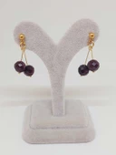 Doğaltaş Gold Çelik Küpe - Lal (Garnet-Granat) Taşı Kiraz Serisi (55664) thumbnail 2