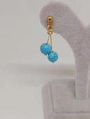 Doğaltaş Gold Çelik Küpe - Turkuaz Taşı Kiraz Serisi (55666) thumbnail 4