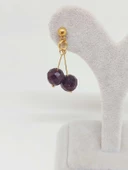 Doğaltaş Gold Çelik Küpe - Lal (Garnet-Granat) Taşı Kiraz Serisi (55664) thumbnail 4