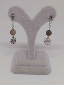 Doğaltaş Silver Çelik Küpe - Dumanlı Kuvars Taşı Capella Serisi Hayat Ağaçlı (55684) thumbnail 2