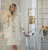 DOLCE MARİEE  ROSE GÜPÜRLÜ BALAYI BORNOZU STANDART BEDEN - 1