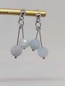 Doğaltaş Silver Çelik Küpe - Akuamarin Taşı Kiraz Serisi (55678) thumbnail 6