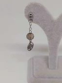 Doğaltaş Silver Çelik Küpe - Dumanlı Kuvars Taşı Capella Serisi Hayat Ağaçlı (55684) thumbnail 4