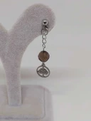 Doğaltaş Silver Çelik Küpe - Dumanlı Kuvars Taşı Capella Serisi Hayat Ağaçlı (55684) thumbnail 5