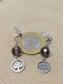 Doğaltaş Silver Çelik Küpe - Dumanlı Kuvars Taşı Capella Serisi Hayat Ağaçlı (55684) thumbnail 3