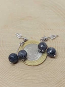 Doğaltaş Silver Çelik Küpe - Spektrolit Taşı Kiraz Serisi (55680) thumbnail 3