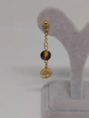 Doğaltaş Gold Çelik Küpe - Kaplangözü Taşı Capella Serisi Hayat Ağaçlı (55682) thumbnail 4