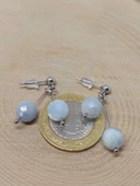 Doğaltaş Silver Çelik Küpe - Akuamarin Taşı Kiraz Serisi (55678) thumbnail 3