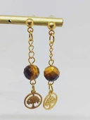 Doğaltaş Gold Çelik Küpe - Kaplangözü Taşı Capella Serisi Hayat Ağaçlı (55682) thumbnail 6