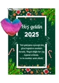 Yeni Yıl Kart Üzerinde Anahtarlık (Kişiye Özel Yazı Yazdırılabilir) Renkli Kalp - 2