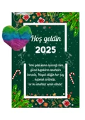 Yeni Yıl Kart Üzerinde Anahtarlık (Kişiye Özel Yazı Yazdırılabilir) Renkli Kalp - 1