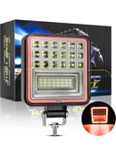 Off Road 12-24 Volt Kare Sis Farı Drl 4 Inç 126 W Oto Çalışma Lambası - 2