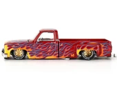 Mini GT Kaido House /127 Chevrolet Silverado Dually On Fire V1 Model Araba - 2