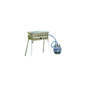 Tüplü Mangal Lav Taşlı Krom 45cm Izgara Paslanmaz - 1