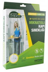 OMAK Mıknatıslı Kapı Sinekliği Balkon Bahçe Kapısı Sinek Böcek Önleyici Tül Perde Sineklik 2 Parça - 1