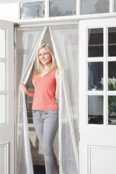 OMAK Mıknatıslı Kapı Sinekliği Balkon Bahçe Kapısı Sinek Böcek Önleyici Tül Perde Sineklik 2 Parça - 2