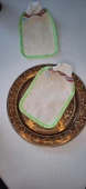 EKER-YEŞİL BİYELİ HIZLIGİY KESE-Banyo ve Duş Kesesi-Lastikli Kese-Doğal Özel Dokuma-Standart Kese - 3