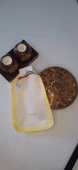 EKER-SARI BİYELİ HIZLIGİY KESE-Banyo ve Duş Kesesi-Lastikli Kese-Doğal Özel Dokuma-Standart Kese - 4