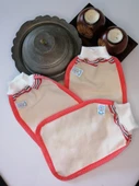 EKER-KIRMIZI BİYELİ HIZLIGİY KESE SETİ-2 ADET KESE-Lastikli Kese-Banyo ve Duş Kesesi-Standart Kese - 11