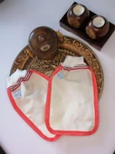 EKER-KIRMIZI BİYELİ HIZLIGİY KESE SETİ-2 ADET KESE-Lastikli Kese-Banyo ve Duş Kesesi-Standart Kese - 3