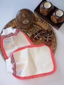 EKER-KIRMIZI BİYELİ HIZLIGİY KESE SETİ-2 ADET KESE-Lastikli Kese-Banyo ve Duş Kesesi-Standart Kese - 5