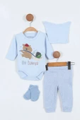 Ayı Desenli Müslin Erkek Bebek Hastane Çıkışı Bebek Kıyafetleri Yenidoğan Hastane Çıkış Seti 4'lü - 2
