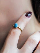 Minimal Doğal Taş Apatit Doğal Taşlı Otantik Minimal Ayarlanabilir Yüzük euy5ap thumbnail 1