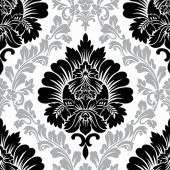 New Art 1056-A Siyah Gümüş Damask Desen Duvar Kağıdı - 1