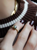 Minimal Doğal Taş Labradorit Doğal Taşlı Otantik Minimal Ayarlanabilir Yüzük euy5lbt thumbnail 2