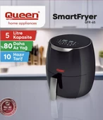 Queen Smartfryer XL Airfryer 5LT Dokunmatik Yağsız Sıcak Hava Fritözü - 3