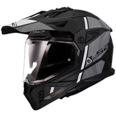LS2 PIONEER 2 HILL MATT BLACK WHITE KASK - 1