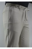 MAZSAY Erkek Gofre Licralı Jogger Pantolon Bej - 4