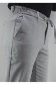 MAZSAY Erkek Gofre Licralı Jogger Pantolon Gri - 3